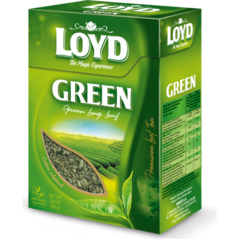 Zaļā beramā tēja LOYD, 80 g ( Iepak. x 2 )