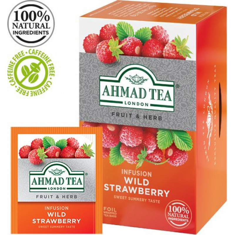 Tēja AHMAD Alu WILD STRAWBERRY, 20 maisiņi x 2 g paciņā ( Gab. x 2 )