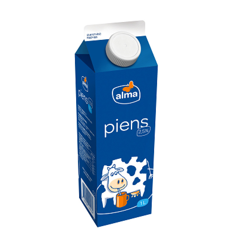 Piens ALMA 2,5%, 1 l ( Iepak. x 20 )