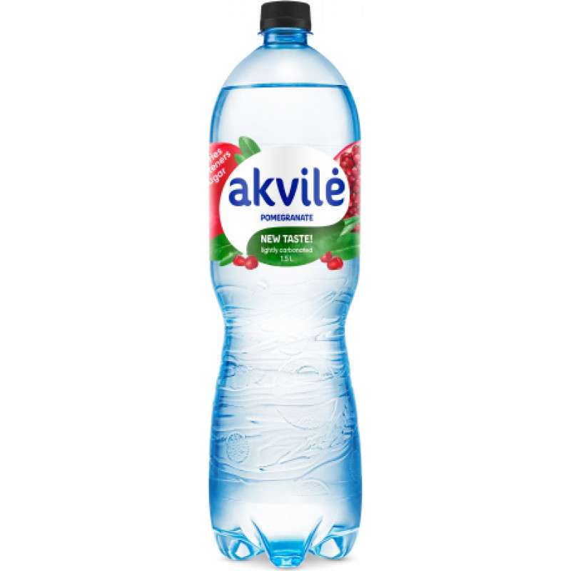 Dzeramais ūdens  AKVILE ar granātābolu aromātu, viegli gāzēts, 1,5l . ( Gab. x 6 )