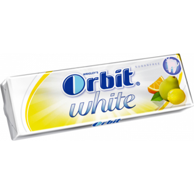 Košļājamā gumija ORBIT WHITE FRUIT, 14 g ( Gab. x 30 )