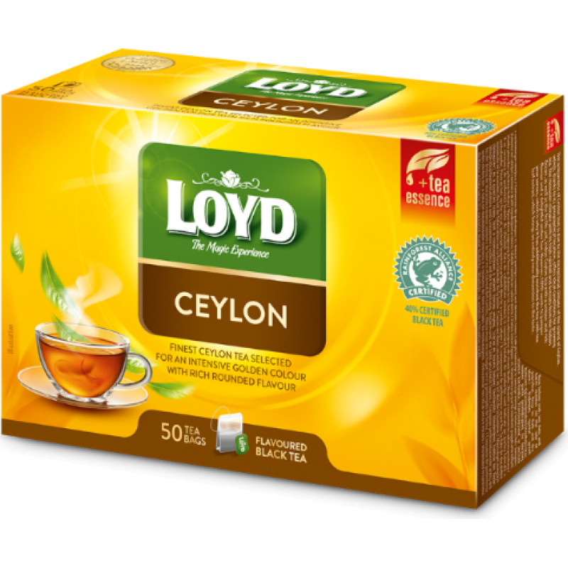 Aromatizēta melnā tēja LOYD Ceylon, 50x2g ( Iepak. x 2 )