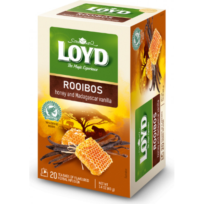 Sarkanā tēja LOYD Honey & Madagascar Vanilla, 20x2g ( Iepak. x 3 )