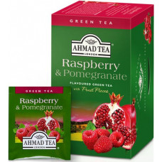 Zaļā tēja AHMAD Alu GREEN Raspberry & Pomegranate, 20 maisiņi paciņā ( Gab. x 3 )