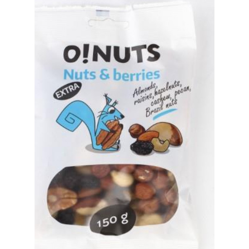 Rieksti un ogas O!NUTS, 150g ( Iepak. x 14 )