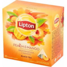 Melnā tēja LIPTON Persiku Mango, piramīdas, 20gab ( Gab. x 3 )