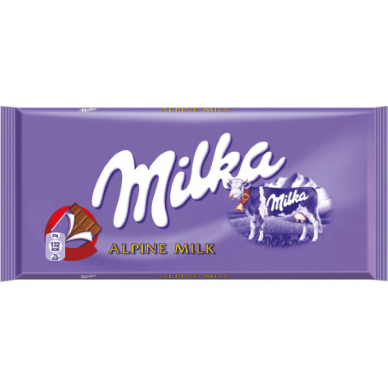 Piena šokolāde MILKA Alpine Milk, 100 g ( Gab. x 6 )