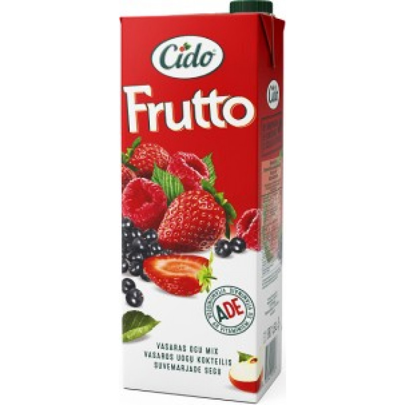 Sulas dzēriens CIDO Frutto Vasaras ogu MIX, 15% ar A,D,E vitamīniem, 1.5 l